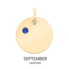 Shop Birthstone Disc Charm-September/Sapphire at Ruby Joy Boutique, a Women's Clothing Store in Pickerington, Ohio