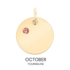 Shop Birthstone Disc Charm-October/Pink Tourmaline at Ruby Joy Boutique, a Women's Clothing Store in Pickerington, Ohio