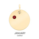 Shop Birthstone Disc Charm-January/Garnet at Ruby Joy Boutique, a Women's Clothing Store in Pickerington, Ohio