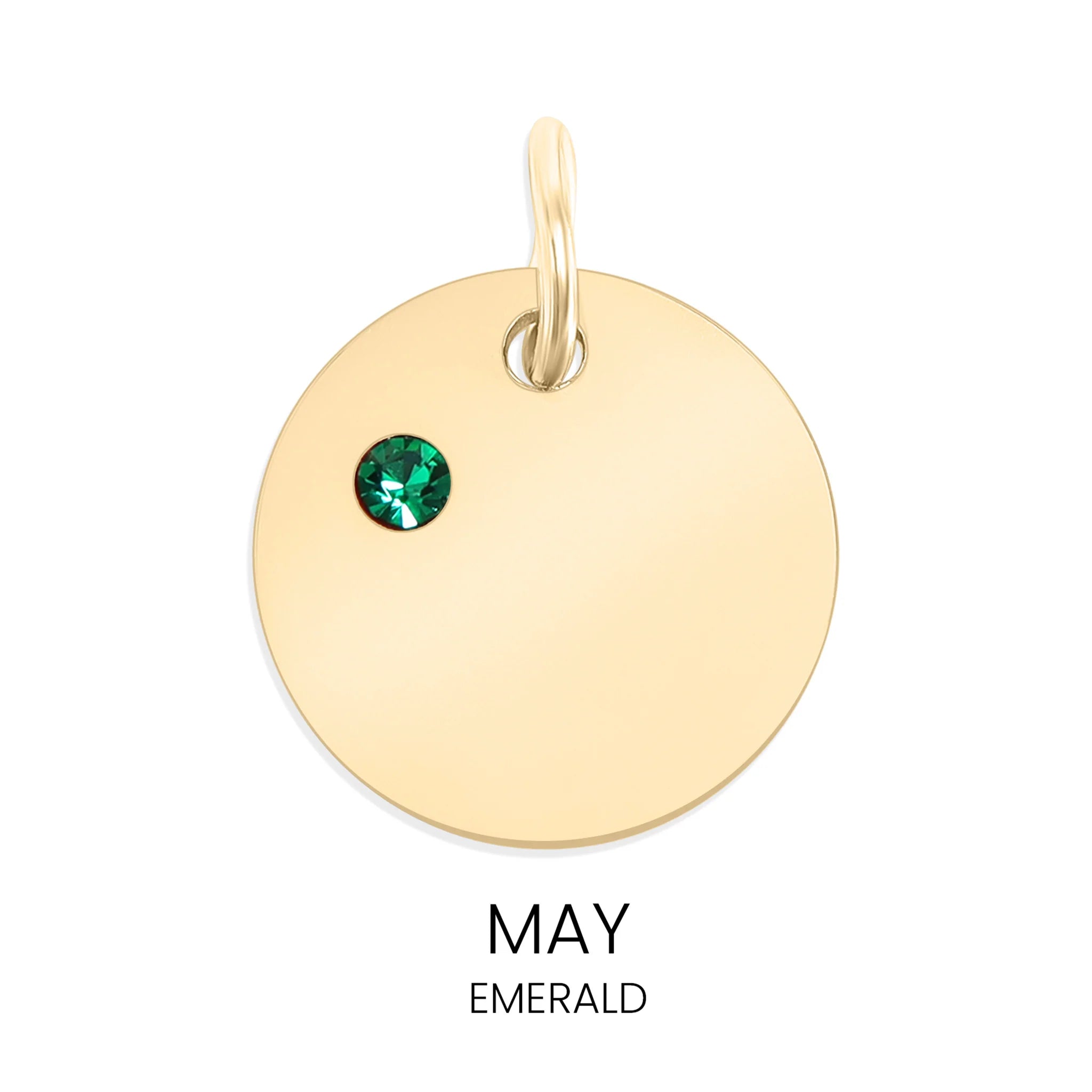 Shop Birthstone Disc Charm-May/Emerald at Ruby Joy Boutique, a Women's Clothing Store in Pickerington, Ohio