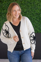 Shop Black Floral Sweater Cardigan-Cardigan at Ruby Joy Boutique, a Women's Clothing Store in Pickerington, Ohio