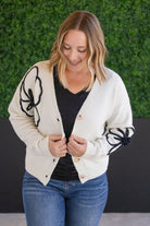 Shop Black Floral Sweater Cardigan-Cardigan at Ruby Joy Boutique, a Women's Clothing Store in Pickerington, Ohio