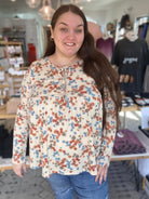 Shop Boho Floral Thermal Top-Long Sleeve Top at Ruby Joy Boutique, a Women's Clothing Store in Pickerington, Ohio