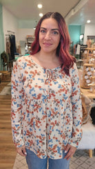 Shop Boho Floral Thermal Top-Long Sleeve Top at Ruby Joy Boutique, a Women's Clothing Store in Pickerington, Ohio