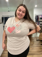 Shop Boho Hearts Graphic Tee-Graphic Tee at Ruby Joy Boutique, a Women's Clothing Store in Pickerington, Ohio