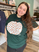 Shop Boho Spotted Pumpkin Tee-Graphic Tee at Ruby Joy Boutique, a Women's Clothing Store in Pickerington, Ohio