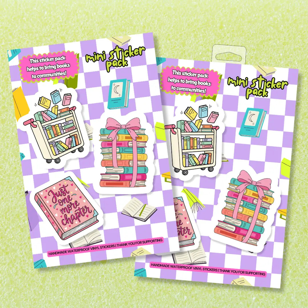 Shop Bookish | Little Free Library Fundraiser | Waterproof Vinyl Sticker Pack- at Ruby Joy Boutique, a Women's Clothing Store in Pickerington, Ohio
