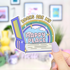 Shop Books Are My Happy Place - Waterproof Vinyl Sticker-Stickers at Ruby Joy Boutique, a Women's Clothing Store in Pickerington, Ohio