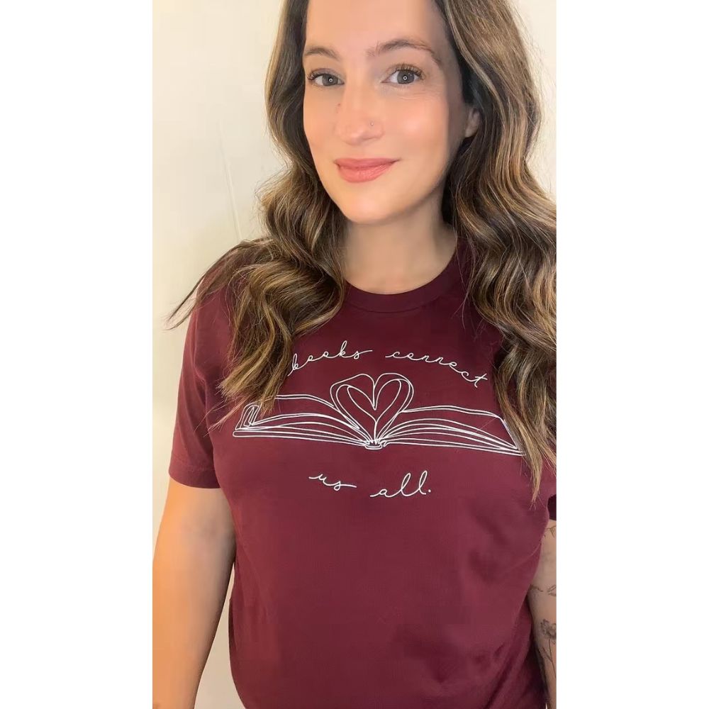 Shop Books Connect Us All Classic Tee | Kind Cotton- at Ruby Joy Boutique, a Women's Clothing Store in Pickerington, Ohio