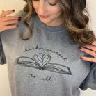 Shop Books Connect Us All Embroidered Crewneck Sweatshirt | Kind Cotton- at Ruby Joy Boutique, a Women's Clothing Store in Pickerington, Ohio