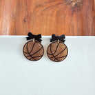 Shop Bow Basketball Earrings- at Ruby Joy Boutique, a Women's Clothing Store in Pickerington, Ohio