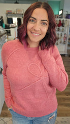 Shop Bow Embroidered Sweater - Rosy Pink- at Ruby Joy Boutique, a Women's Clothing Store in Pickerington, Ohio