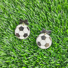 Shop Bow Soccer Ball Earrings- at Ruby Joy Boutique, a Women's Clothing Store in Pickerington, Ohio