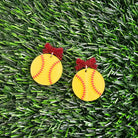 Shop Bow Softball Earrings- at Ruby Joy Boutique, a Women's Clothing Store in Pickerington, Ohio
