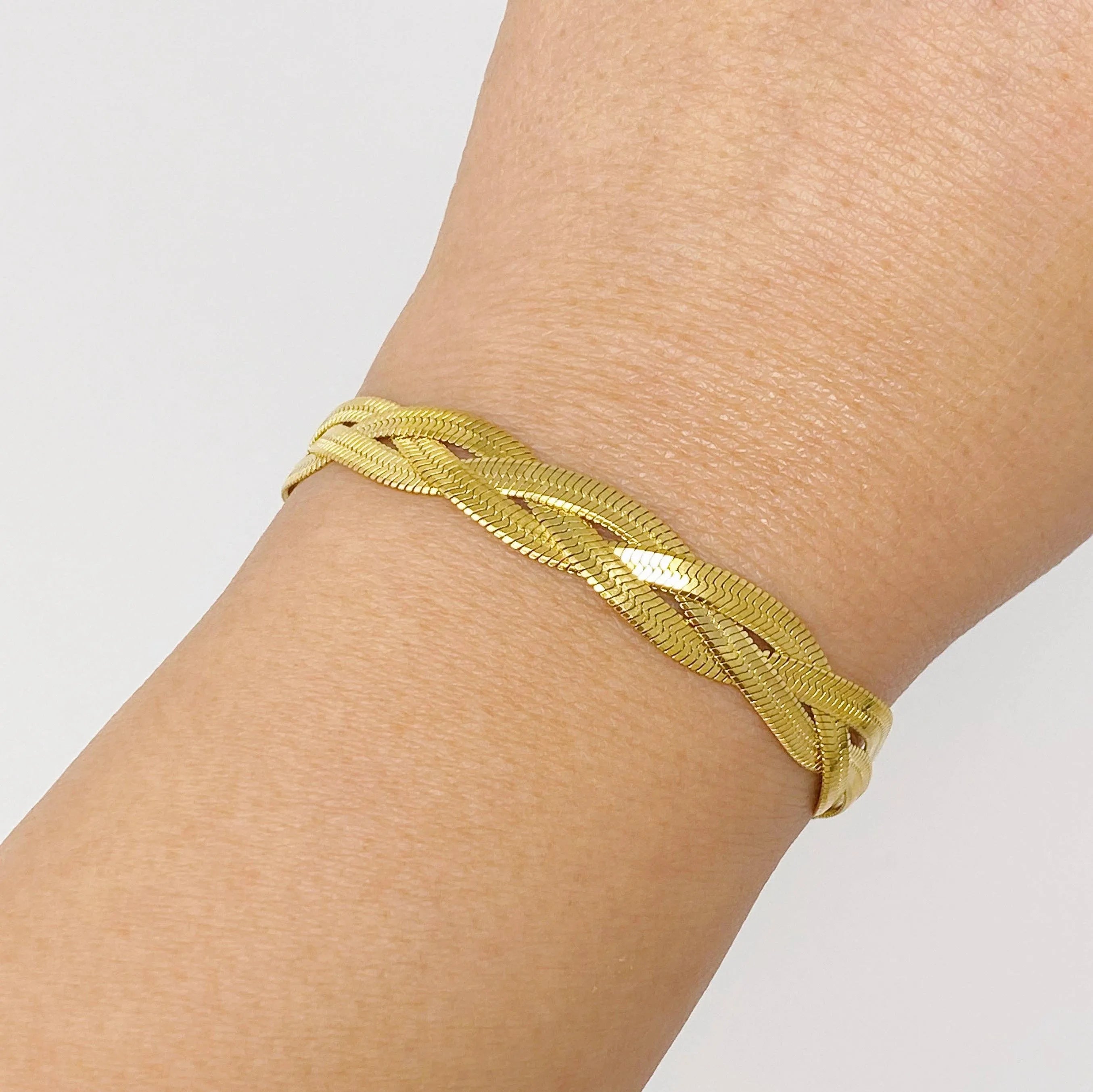 Shop Braided Herringbone Chain Bracelet- at Ruby Joy Boutique, a Women's Clothing Store in Pickerington, Ohio
