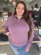 Shop Bridget Quarter-Zip Pullover-Shirts at Ruby Joy Boutique, a Women's Clothing Store in Pickerington, Ohio