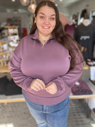 Shop Bridget Quarter-Zip Pullover-Shirts at Ruby Joy Boutique, a Women's Clothing Store in Pickerington, Ohio