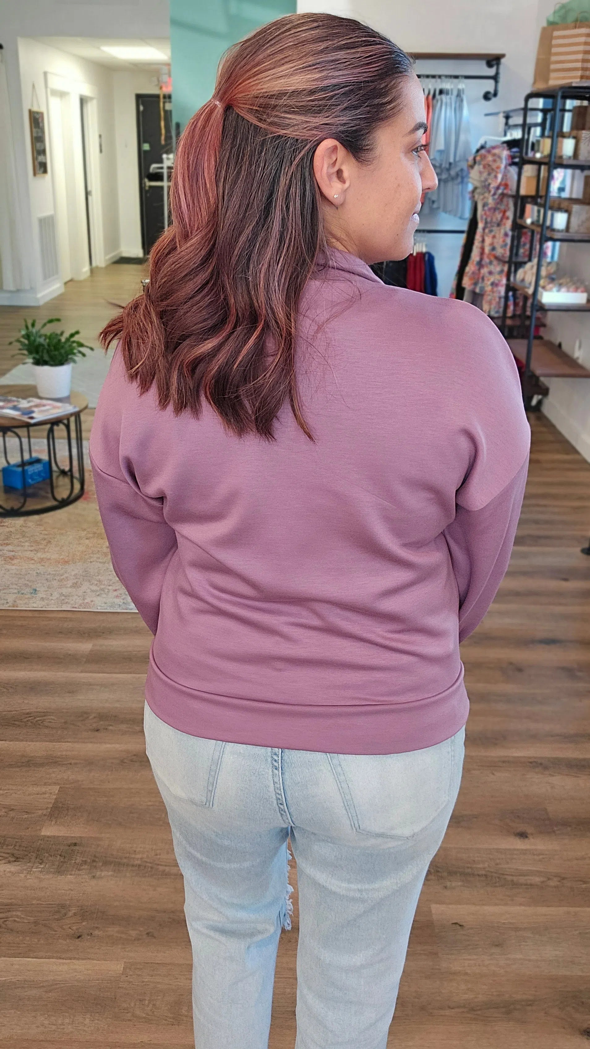 Shop Bridget Quarter-Zip Pullover-Shirts at Ruby Joy Boutique, a Women's Clothing Store in Pickerington, Ohio