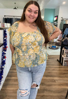 Shop Brielle Smocked Top-Blouse at Ruby Joy Boutique, a Women's Clothing Store in Pickerington, Ohio
