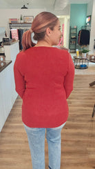 Shop Brooklyn Button Top - Brick-Shirts at Ruby Joy Boutique, a Women's Clothing Store in Pickerington, Ohio