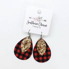 Shop Buffalo Plaid Earrings w Gold Glitter-Earrings at Ruby Joy Boutique, a Women's Clothing Store in Pickerington, Ohio