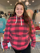 Shop Buffalo Plaid Hoodie- at Ruby Joy Boutique, a Women's Clothing Store in Pickerington, Ohio