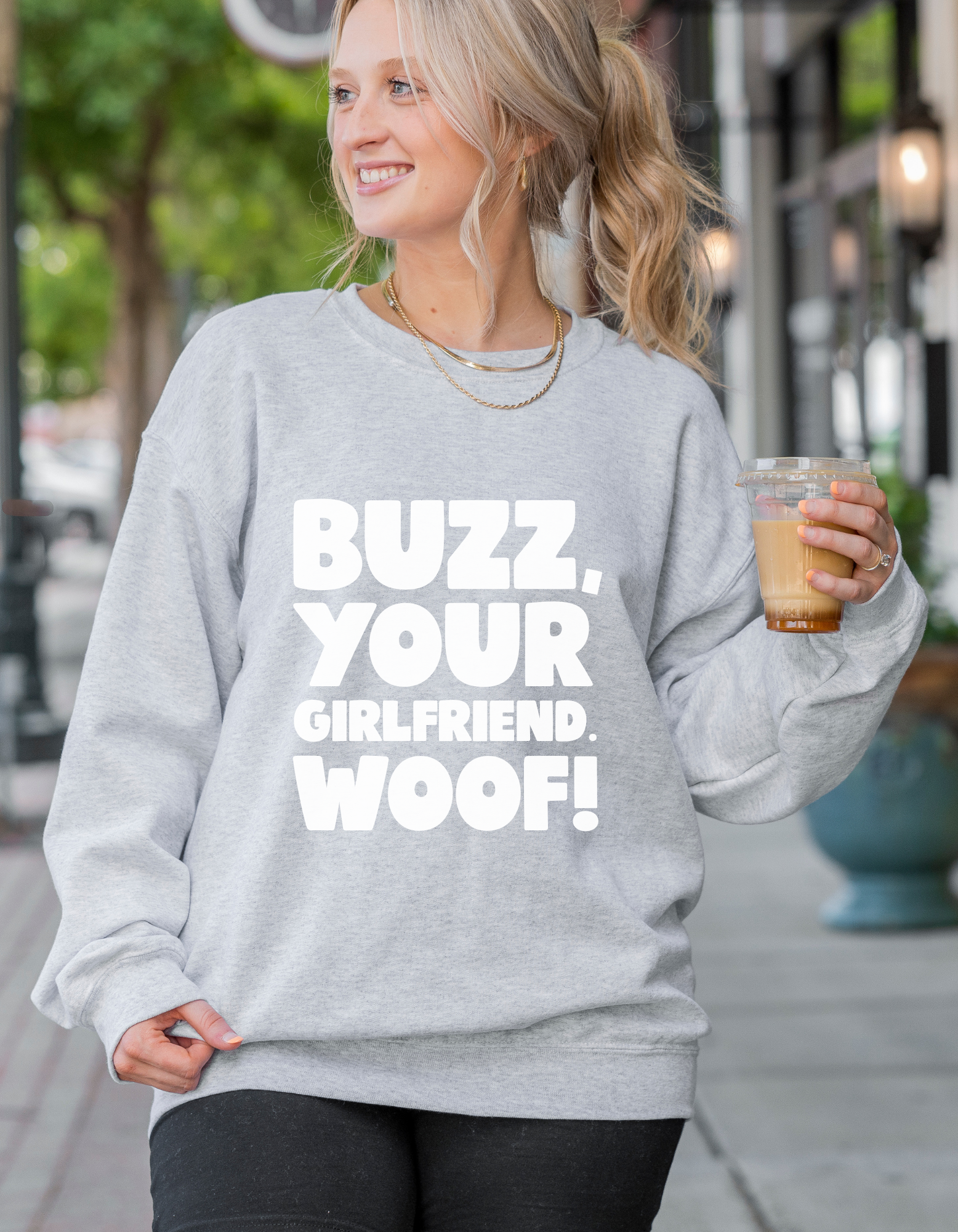 Shop Buzz, Your Girlfriend Woof! Graphic Top | Home Alone Christmas- at Ruby Joy Boutique, a Women's Clothing Store in Pickerington, Ohio