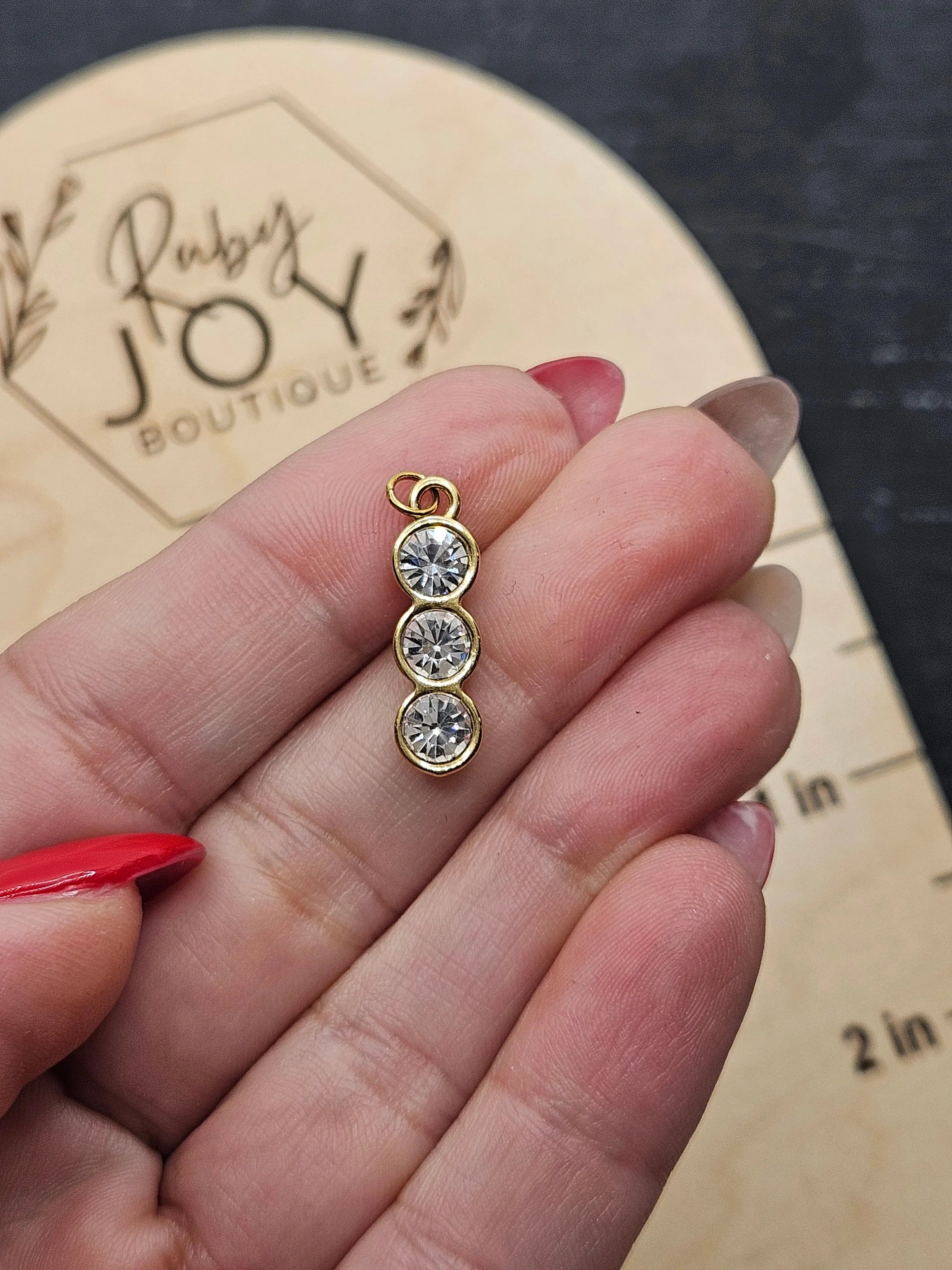 Shop CZ Trio Pendant Charm- at Ruby Joy Boutique, a Women's Clothing Store in Pickerington, Ohio