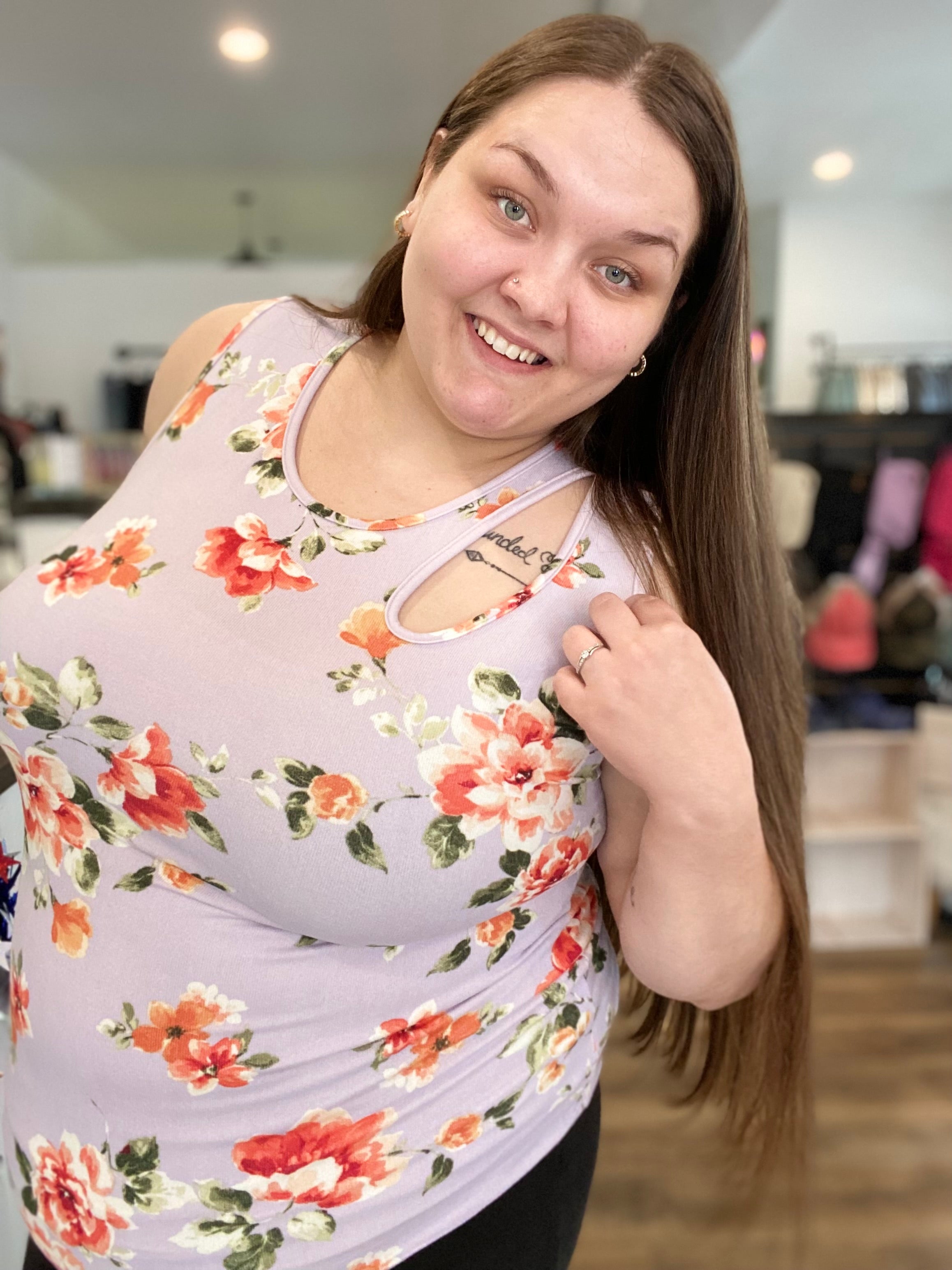 Shop Carissa Floral Tank-Tank Top at Ruby Joy Boutique, a Women's Clothing Store in Pickerington, Ohio