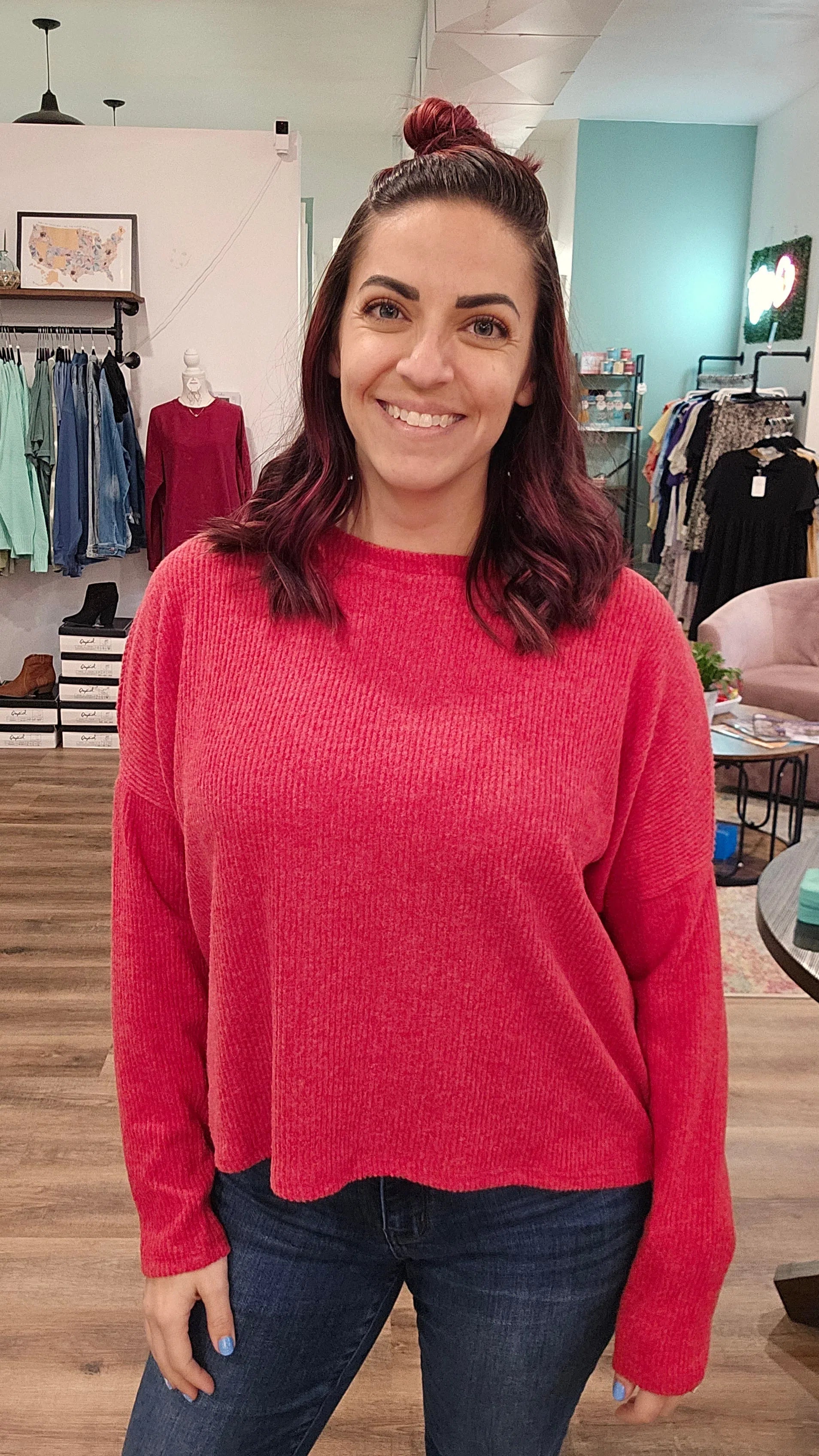 Shop Carmen Ribbed Dolman Sweater-sweatshirt at Ruby Joy Boutique, a Women's Clothing Store in Pickerington, Ohio
