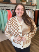 Shop Check It Out Oversized Cardigan-Cardigan at Ruby Joy Boutique, a Women's Clothing Store in Pickerington, Ohio