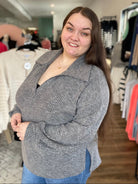 Shop Claire Top - Heather Gray- at Ruby Joy Boutique, a Women's Clothing Store in Pickerington, Ohio