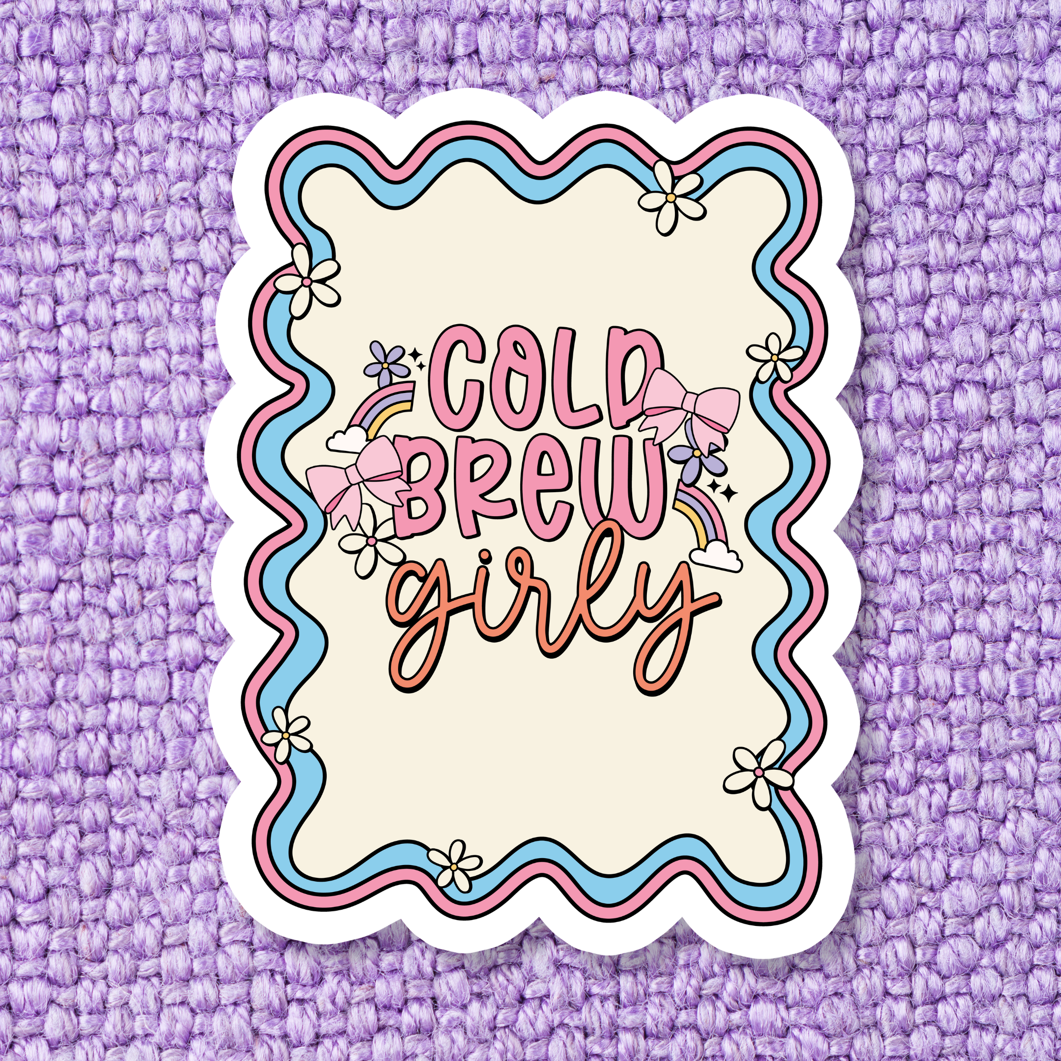 Shop Cold Brew Girly Vinyl Sticker- at Ruby Joy Boutique, a Women's Clothing Store in Pickerington, Ohio