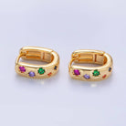 Shop Colorful Crystal Huggie Earrings- at Ruby Joy Boutique, a Women's Clothing Store in Pickerington, Ohio