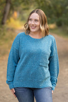 Shop Confetti Sweater - Blue-Sweater at Ruby Joy Boutique, a Women's Clothing Store in Pickerington, Ohio