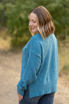 Shop Confetti Sweater - Blue-Sweater at Ruby Joy Boutique, a Women's Clothing Store in Pickerington, Ohio