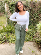 Shop Cora Chambray Wide Leg Pant- at Ruby Joy Boutique, a Women's Clothing Store in Pickerington, Ohio