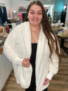 Shop Cozy Hooded Cardigan - White- at Ruby Joy Boutique, a Women's Clothing Store in Pickerington, Ohio