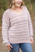 Shop Cozy Striped Sweater - Rust-Sweater at Ruby Joy Boutique, a Women's Clothing Store in Pickerington, Ohio