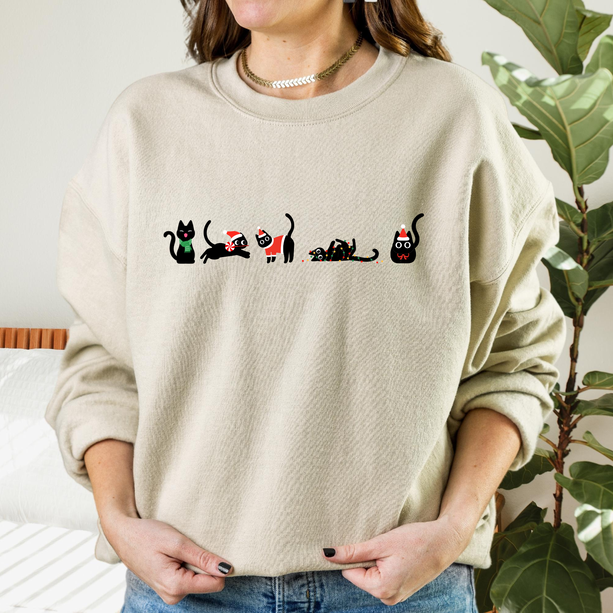 Shop Crazy Christmas Kitties Graphic Top- at Ruby Joy Boutique, a Women's Clothing Store in Pickerington, Ohio