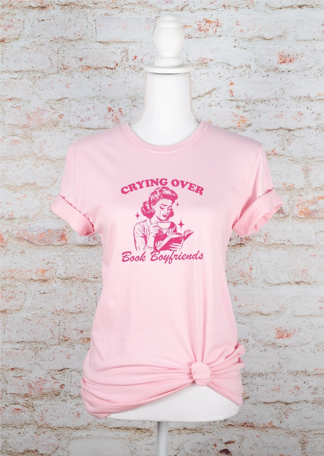 Shop Crying Over Book Boyfriends-Graphic Tee at Ruby Joy Boutique, a Women's Clothing Store in Pickerington, Ohio