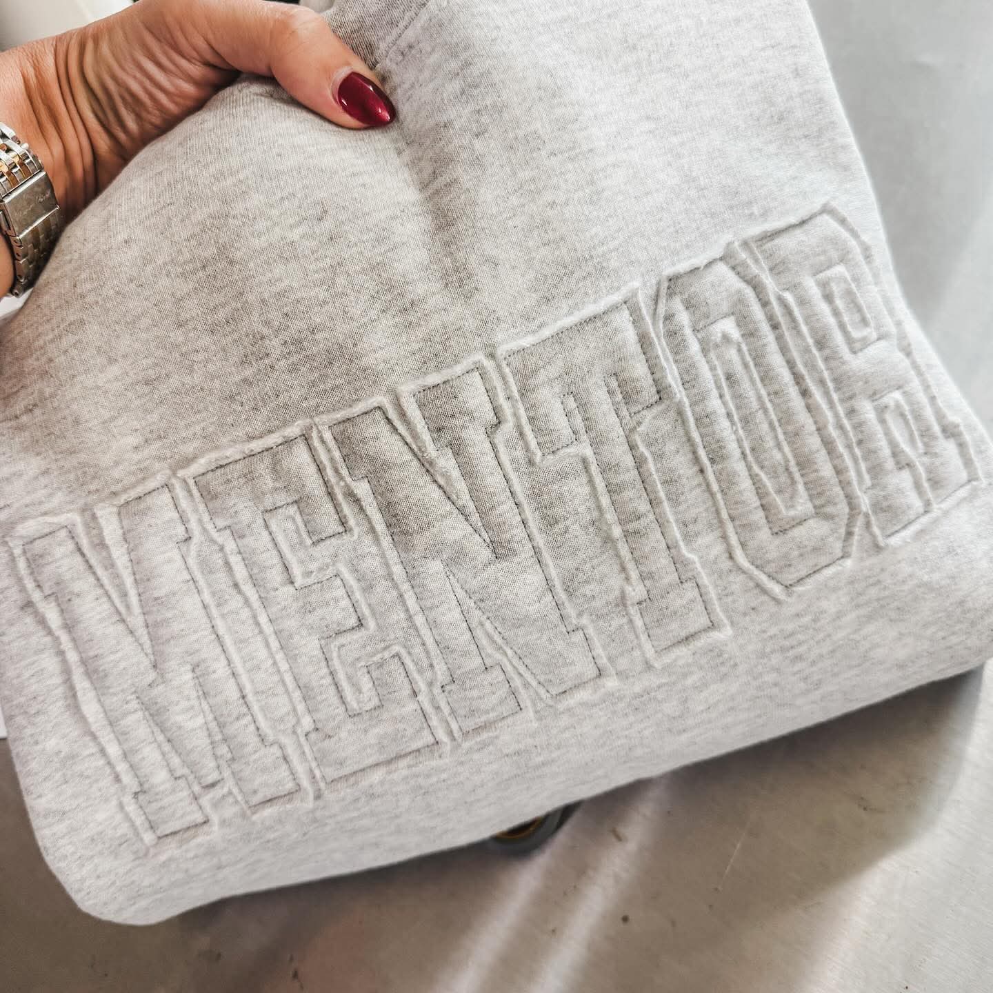 Shop Custom Applique Sweatshirt- at Ruby Joy Boutique, a Women's Clothing Store in Pickerington, Ohio