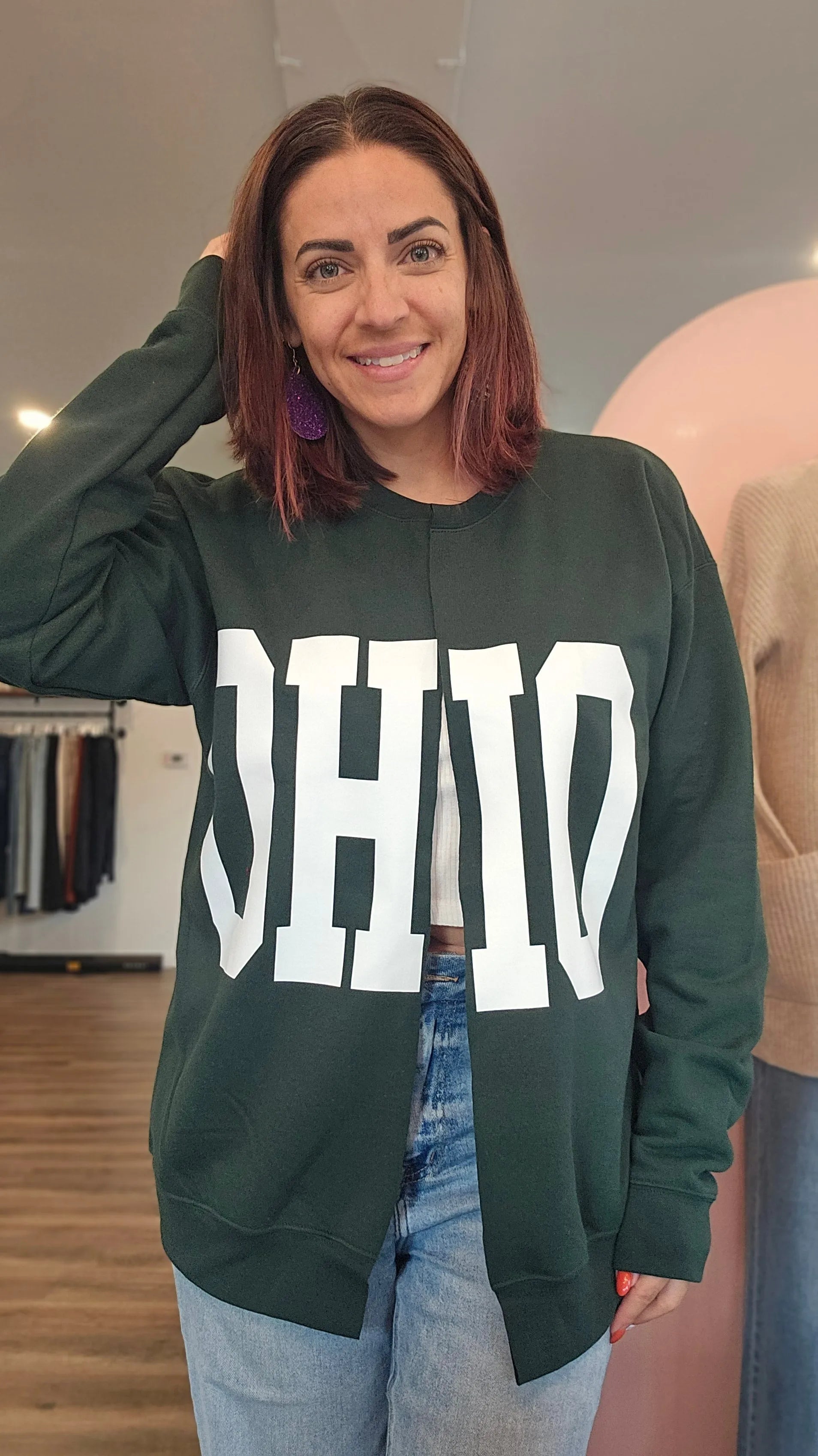 Shop Custom Cut Sweatshirt Cardigans- at Ruby Joy Boutique, a Women's Clothing Store in Pickerington, Ohio