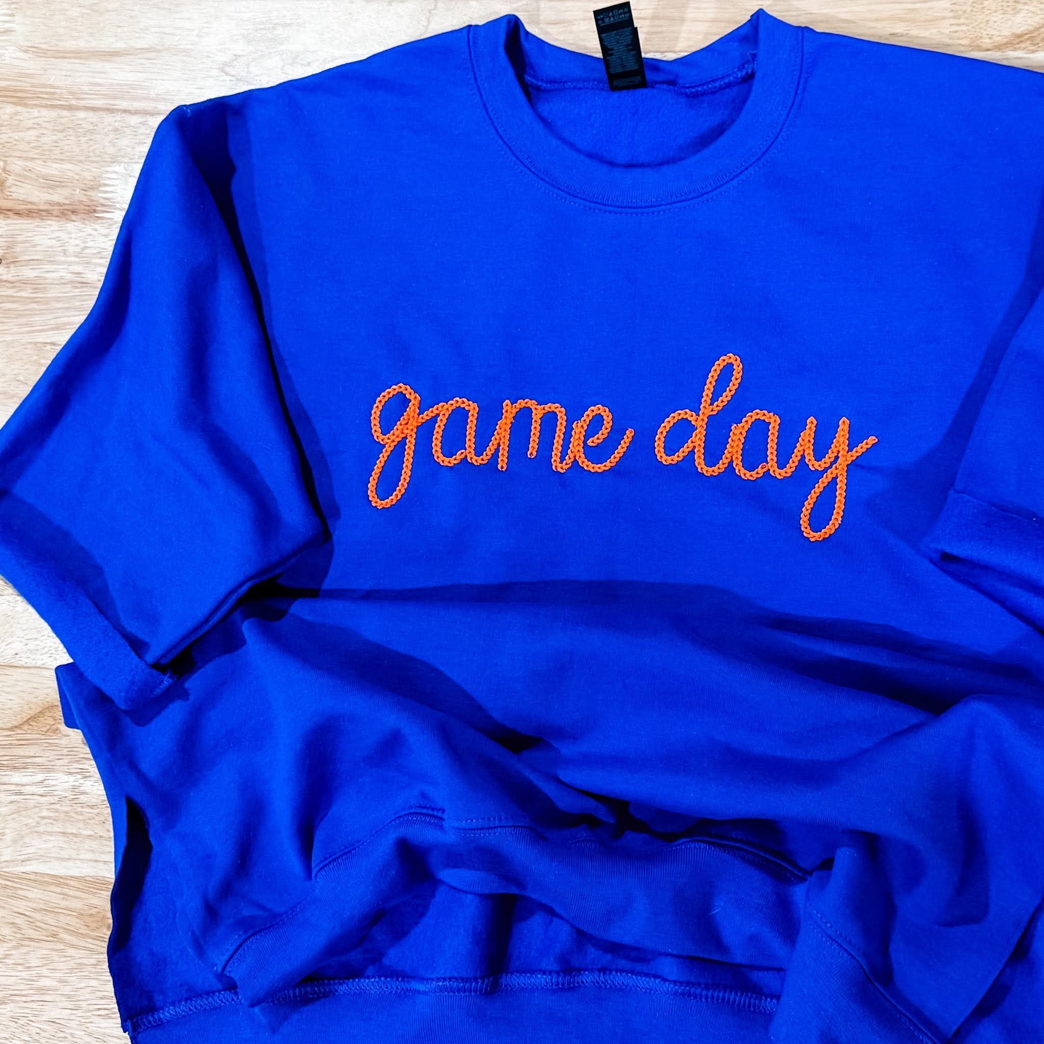 Shop Custom Retro Chainstitch Embroidered Top-Sweatshirt at Ruby Joy Boutique, a Women's Clothing Store in Pickerington, Ohio