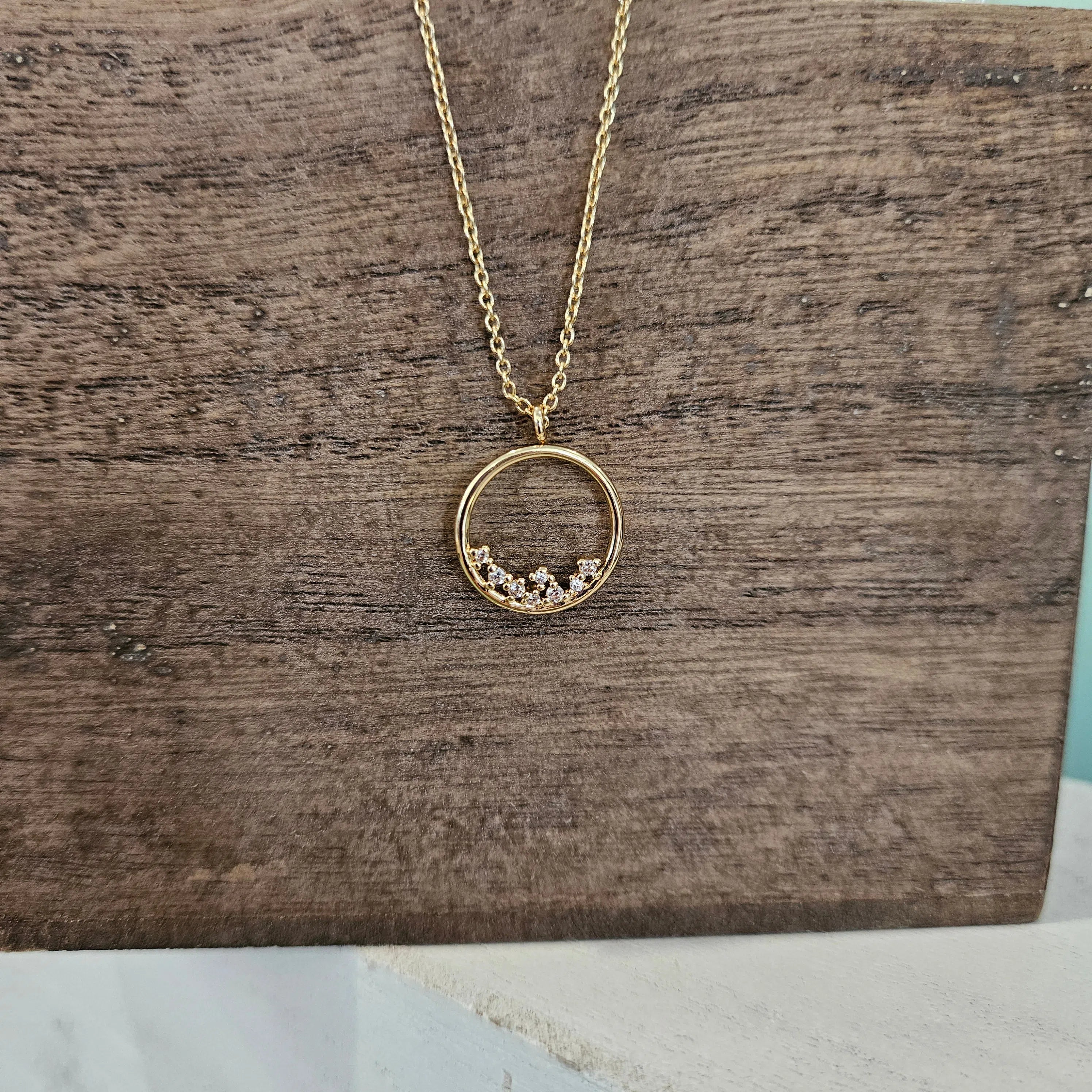 Shop Dainty Astral Circle Necklace-Necklaces at Ruby Joy Boutique, a Women's Clothing Store in Pickerington, Ohio