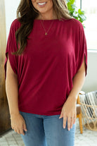 Shop Darcy Dolman Top - Burgundy-Shirts at Ruby Joy Boutique, a Women's Clothing Store in Pickerington, Ohio