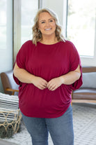 Shop Darcy Dolman Top - Burgundy-Shirts at Ruby Joy Boutique, a Women's Clothing Store in Pickerington, Ohio