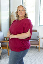 Shop Darcy Dolman Top - Burgundy-Shirts at Ruby Joy Boutique, a Women's Clothing Store in Pickerington, Ohio