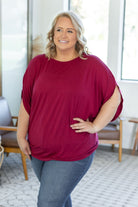 Shop Darcy Dolman Top - Burgundy-Shirts at Ruby Joy Boutique, a Women's Clothing Store in Pickerington, Ohio