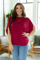 Shop Darcy Dolman Top - Burgundy-Shirts at Ruby Joy Boutique, a Women's Clothing Store in Pickerington, Ohio